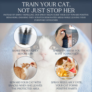 The Purrfect Harmony Natural Anti-Scratching Spray for Cats – Safe, Non-Toxic, Vet-Approved Cat Deterrent for Furniture & Home – Protects Your Sofas, Carpets & Wooden Surfaces – Eco-Friendly, No Harsh Chemicals - 100 ml